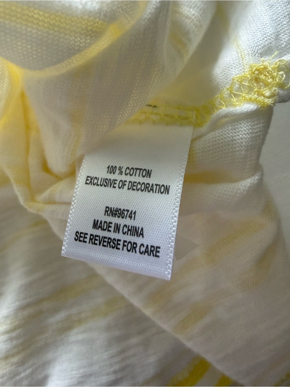 Oak & Trellis NWT 100% Cotton Yellow Stripe Boxy V-Neck Top- L - Picture 9 of 9